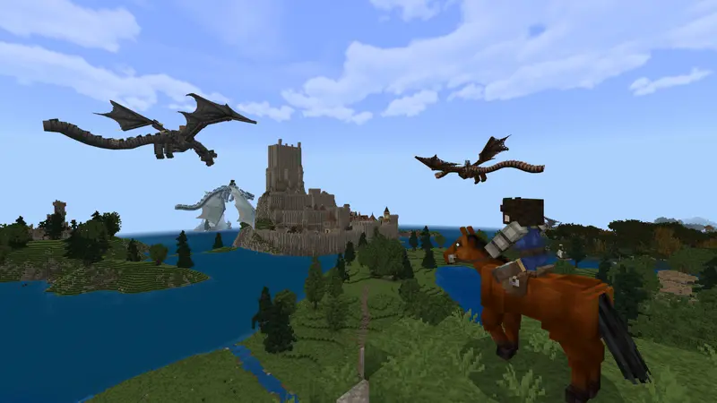 Explore dragons in Legendary Dragons Minecraft map