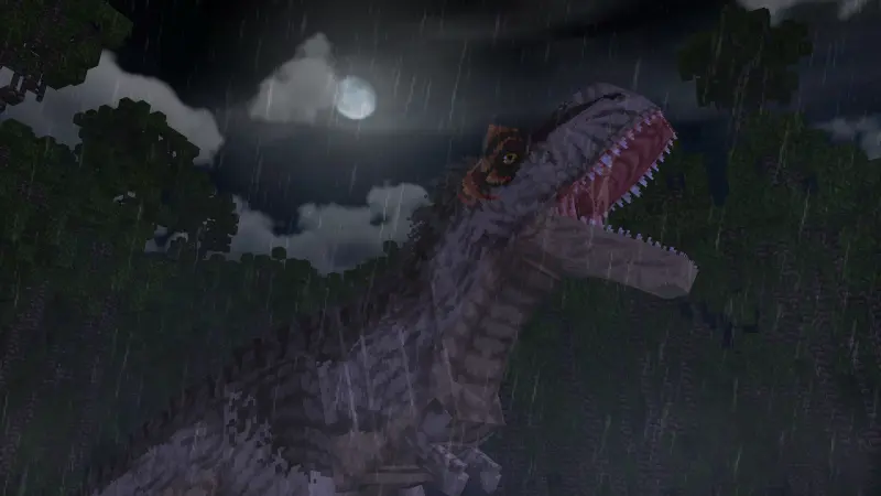 Escape a deadly dinosaur in Dinosaur Horror Minecraft map